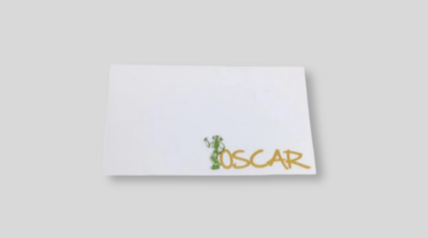 150mm by 75mm sticky pad with 'OSCAR' logo