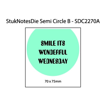 Small semi circle sticky note